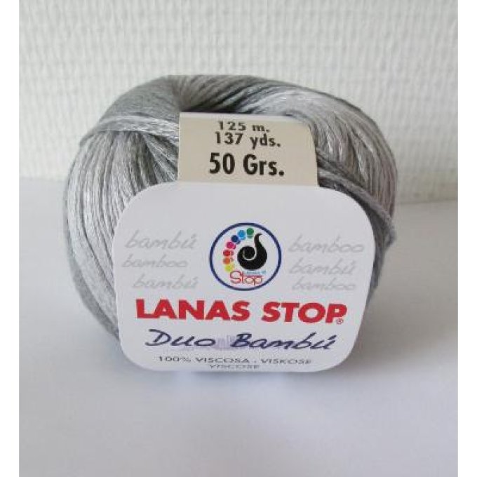 Laine Lanas-Stop DÚO BAMBÚ  203 gris clair - gris