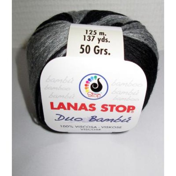 Laine Lanas-Stop DÚO BAMBÚ  204 gris - noir