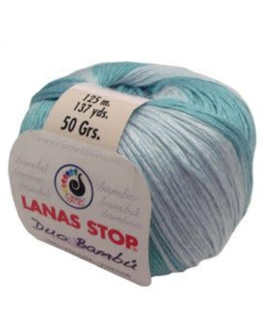 Laine Lanas-Stop DÚO BAMBÚ  201 vert -turquoise