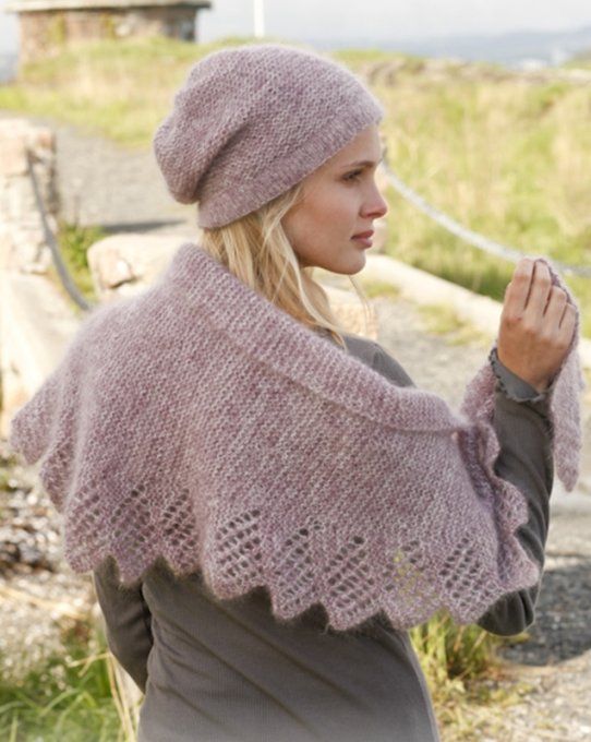 Bonnet femme tricoter à la main en laine mohair et soie  " Céline "