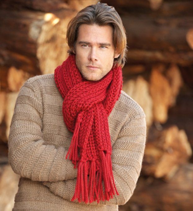 Echarpe homme tricoté à la main en laine " Julien "